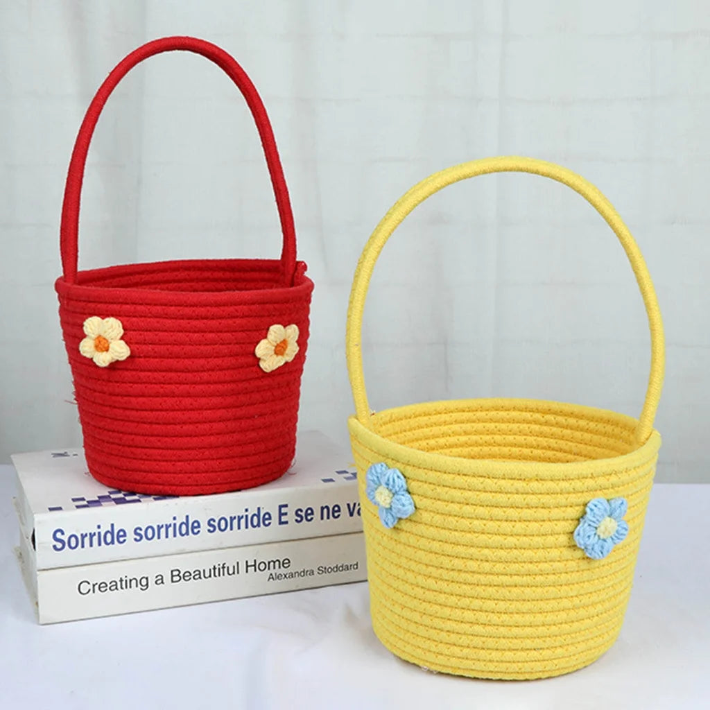Wedding Flower Basket with Handle Candy Storage Baskets Candy Gift Tote Baskets Organizers Kitchen Home Decorations