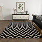Premium Zig Zag Area Rug Stylish and Durable Living Room Bad Room Rug Pet-Friendly Design Easy-Clean Rug Long-Lasting Rug for Baby Large Black - 8X10