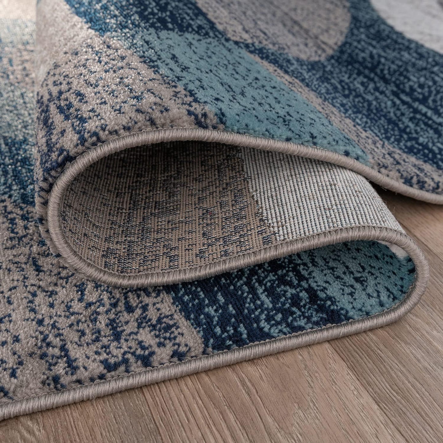 Contemporary Modern Circles Abstract Area Rug 2' X 3' Blue