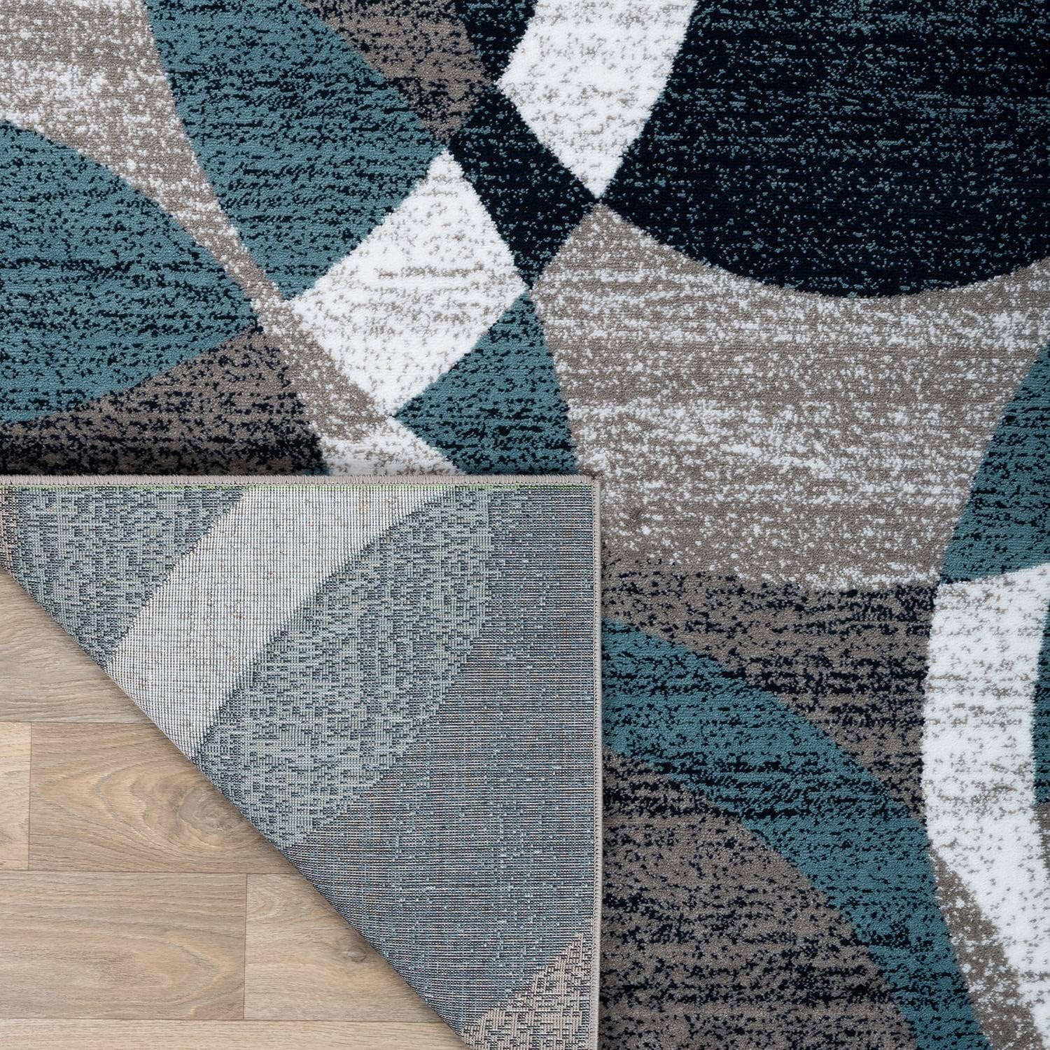 Contemporary Modern Circles Abstract Area Rug 2' X 3' Blue