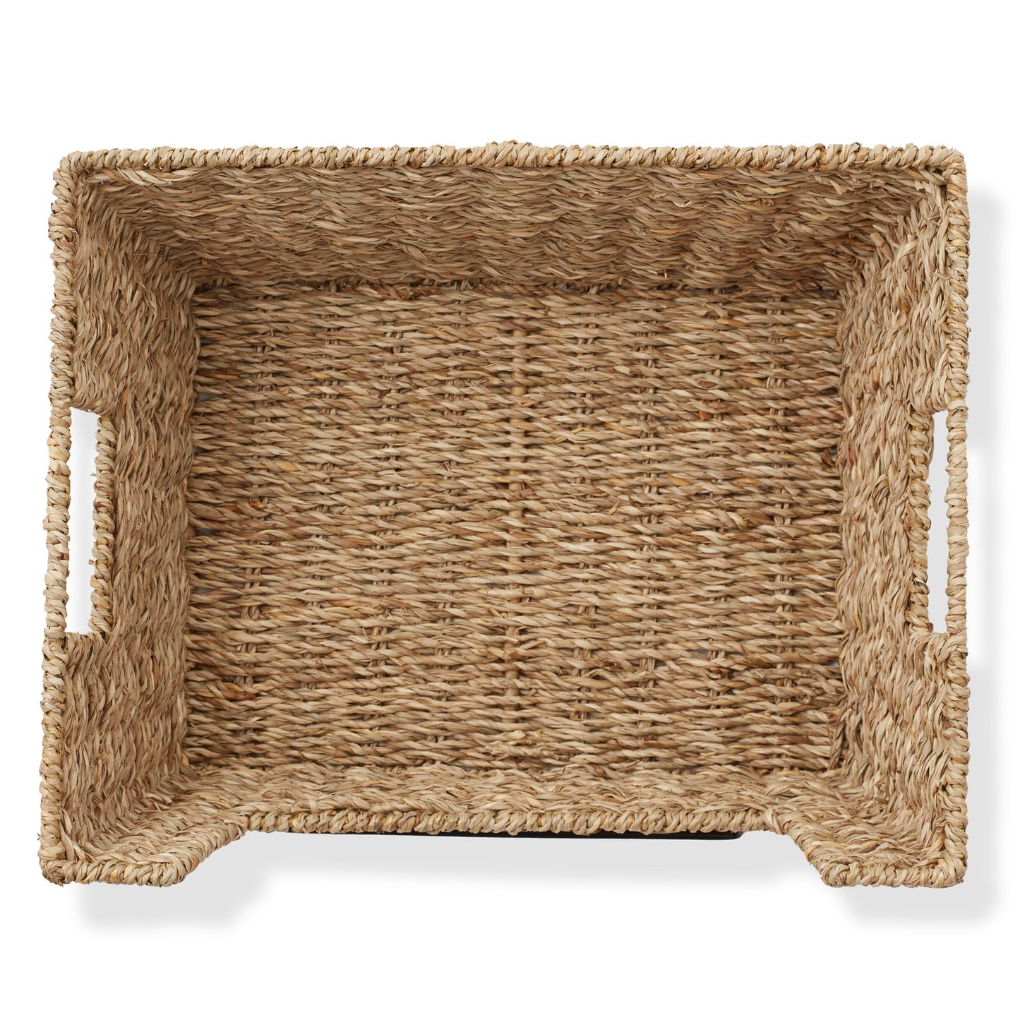 2Pk Wide Pantry Baskets, Wicker Hyacinth Seagrass Kitchen Shelf Storage Bins