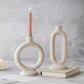 Off-white Unglazed Ceramic Candle Holder Decoration