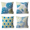 New Living Series Double-Sided Design Decorative Throw Pillow Cover, 18" X 18", Blue/Green, 4 Pack