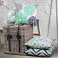 New Living Series Double-Sided Design Decorative Throw Pillow Cover, 18" X 18", Cyan/Blue, 4 Pack