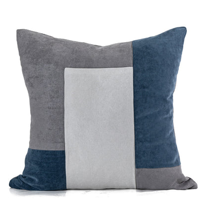 Blue Grey Patchwork Pillow Cover