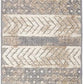 Distressed Geometric Indoor/Outdoor Beige Runner Rug Modern Tribal Stripe, Durable Stain Resistant Low Profile Perfect for Patio, Backyard, Deck and Outdoor Lounge 2' X 7'