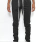 SLIM FIT TRACK PANTS- BLACK/ WHITE