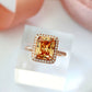 18 Karats Rose Gold Halo Champagne Ring