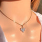 24 Karats CZ Heart Pendant Necklace