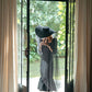 Lola Wide Brim Jute Straw Hat, in Black