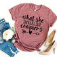 What She Tackles She Conquers T-shirt