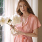 ARYA Safari Linen Midi Dress, in Salmon Pink