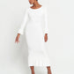 MARJORIE Bamboo Ruffle Dress, in Off-white
