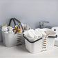 Plastic Storage Baskets with Handles, Storage Bin Protable Shower Caddy Baskets for Bathroom and Kitchen, (3 Pack, Grey)