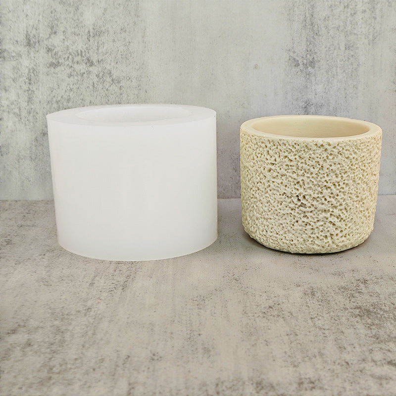 Round With Lid Candle Cup Silicone Mold