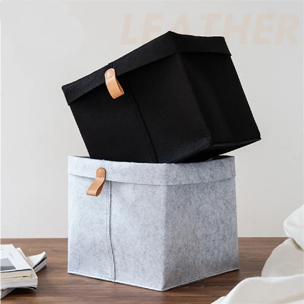 Various Clothes Felt Storage Baskets for Home Bathroom Office Toy Underwear Laundry Bucket Sundries Box for Dormitory