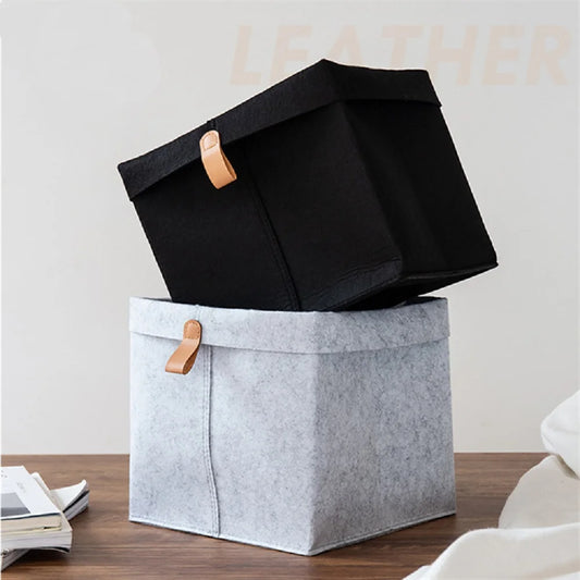 Various Clothes Felt Storage Baskets for Home Bathroom Office Toy Underwear Laundry Bucket Sundries Box for Dormitory