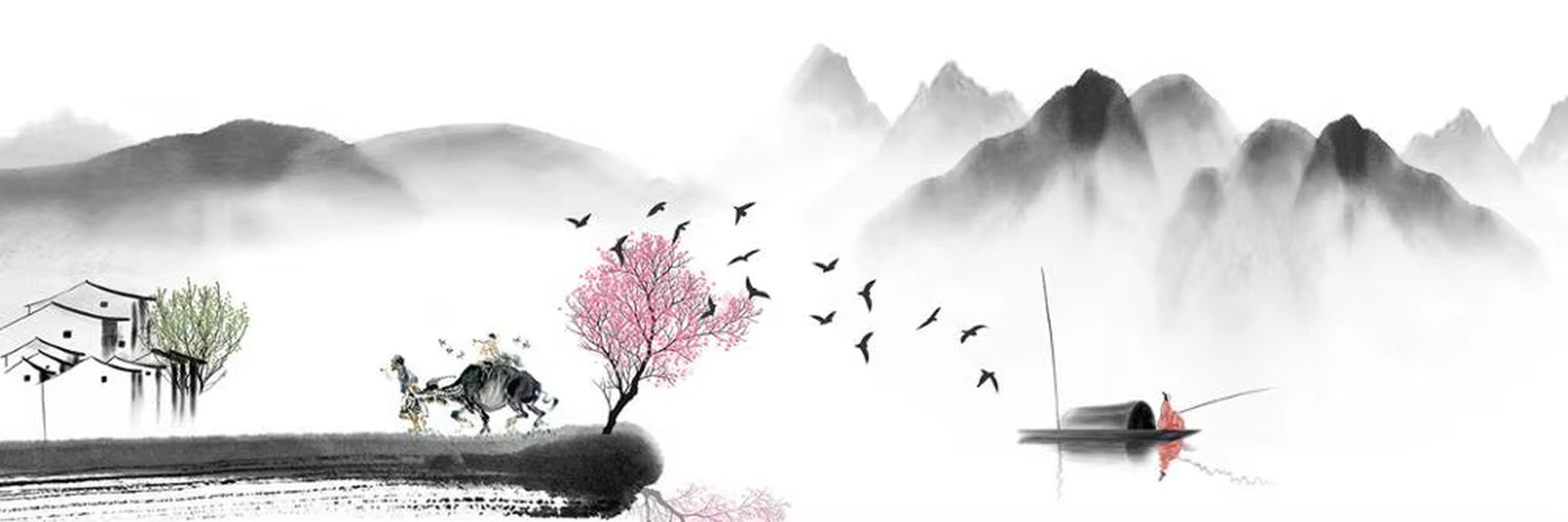 Abstract Landscape Oil Painting Posters and Prints Wall Art Canvas Painting Trees and Lakes Pictures for Living Room No Frame