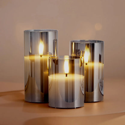 Flameless LED Candles 3 Pack Battery Operated Candles with Remote Control, Realistic Flickering Candles for Safe Ambiance