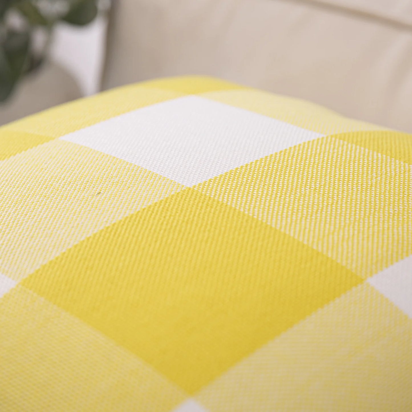 Buffalo Checker Plaid Farmhouse Summer Square Decorative Throw Pillow for Couch, 12" X 20", Yellow/White, 2 Pack