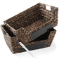 2Pk Wide Pantry Baskets, Wicker Hyacinth Seagrass Kitchen Shelf Storage Bins