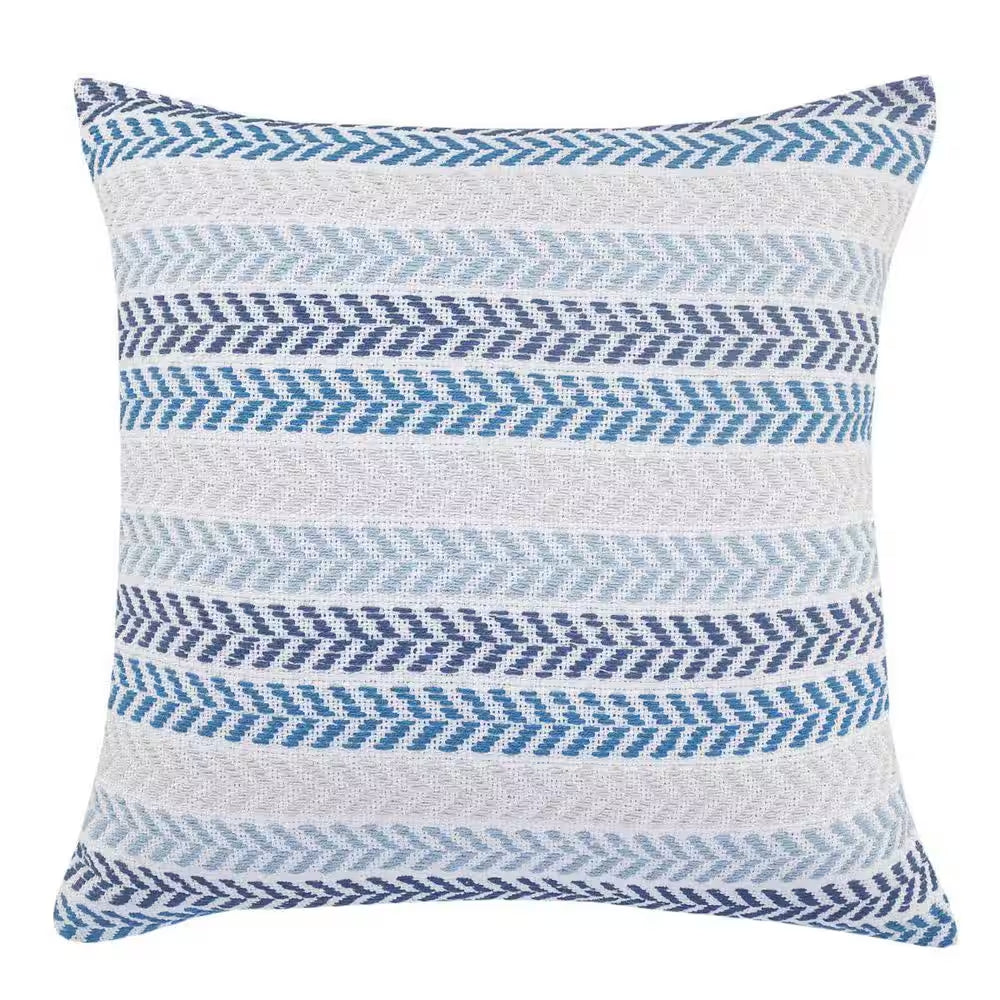 Blue Geometric Polyester 18 In. X 18 In. Throw Pillow Set of 4