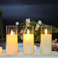 Led Electronic Luminous Candle  Transparent Glass