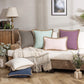 Linen Trimmed Farmhouse Series Decorative Throw Pillow, 20" X 20", Pink, 1 Pack