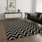 Premium Zig Zag Area Rug Stylish and Durable Living Room Bad Room Rug Pet-Friendly Design Easy-Clean Rug Long-Lasting Rug for Baby Large Black - 8X10