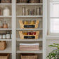 2Pk Wide Pantry Baskets, Wicker Hyacinth Seagrass Kitchen Shelf Storage Bins