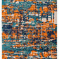 Contemporary Distressed Abstract Indoor/Outdoor Area Rug 5' X 7' Multi