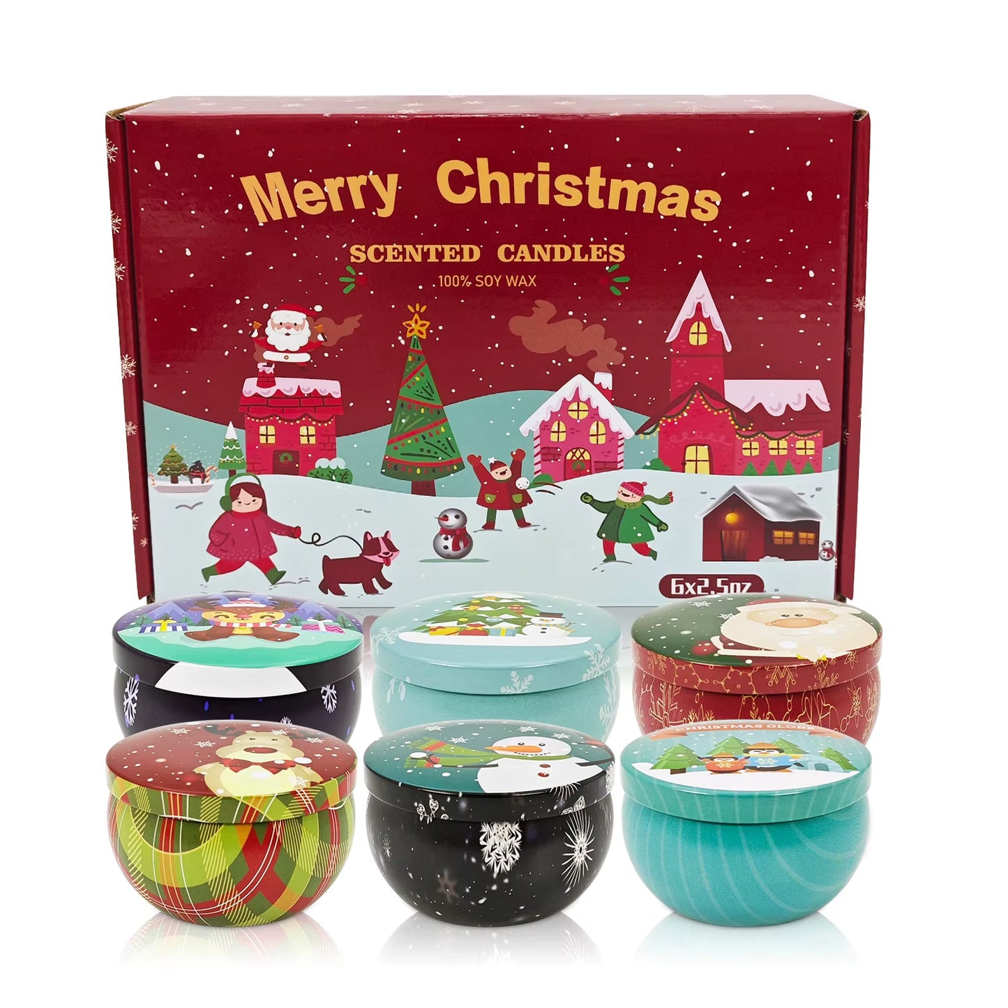 6/12Packs of Scented Candles, Christmas Candles, Candles, 2.5 Ounces (About 70.9 Grams) Scented Candles, Christmas Gifts, Gifts