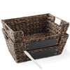 2Pk Wide Pantry Baskets, Wicker Hyacinth Seagrass Kitchen Shelf Storage Bins