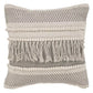 Beige Striped Polyester 20 In. X 20 In. Throw Pillow Set of 2
