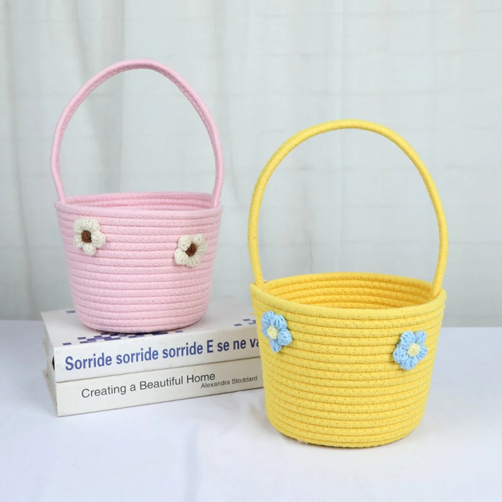 Wedding Flower Basket with Handle Candy Storage Baskets Candy Gift Tote Baskets Organizers Kitchen Home Decorations