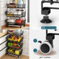 Kitchen Storage Baskets Black Iron Wire Storage Bins with Wheels and Feet, Stackable Vegetable Storage Baskets (6-Tier Baskets)