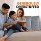 Knit Throw Pillow - Decorative Chunky Knit Pillow for Couch & Bed - Machine Washable - 18" - Gray