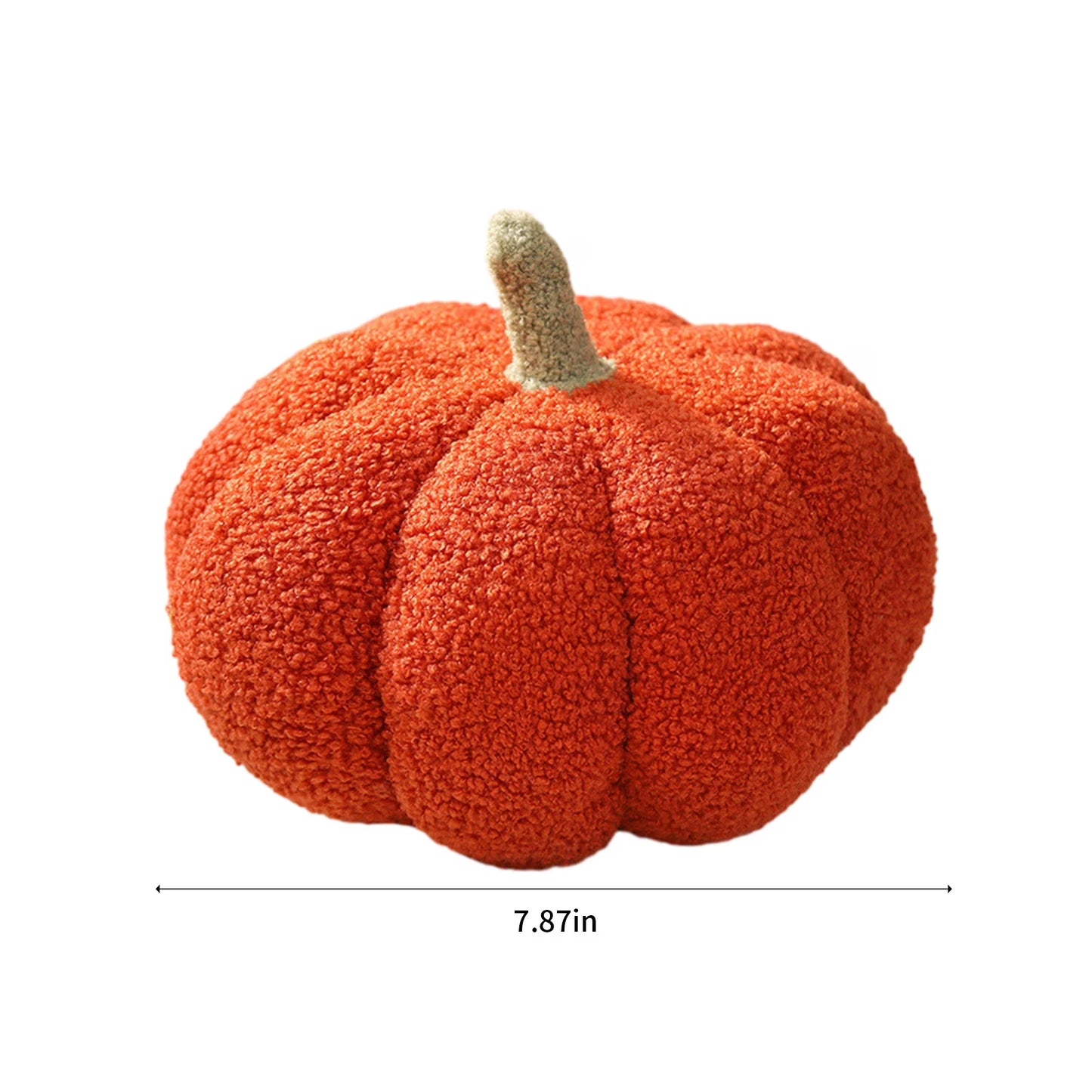 Faux Fur Pumpkin Throw Pillows Halloween Pillow Cute 3D Shaped Cushion Fluffy Pumpkin Plush Decorative for Couch, Ultra Soft Pumpkin Decorative Pillow Cushion Orange, 5 X 8 Inches