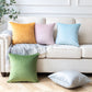 Soft Solid Square Velvet Decorative Throw Pillow Cover for Couch and Sofa, 18" X 18", Beige, 2 Pack