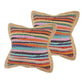 Blue, Natural, Red Striped Polyfill 20.00 In. X 20.00 In. Throw Pillow (Set of 2)