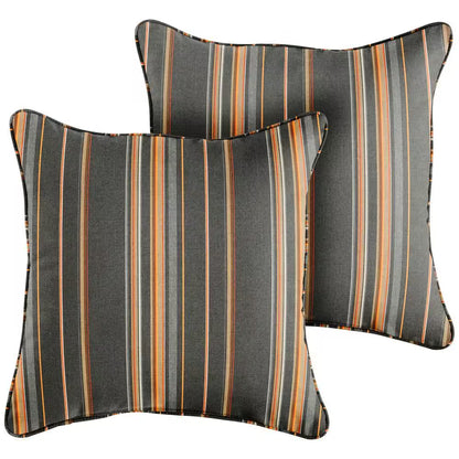 Sunbrella Stanton Greystone Outdoor Corded Throw Pillows (2-Pack)