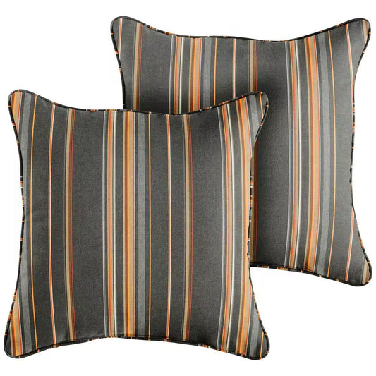 Sunbrella Stanton Greystone Outdoor Corded Throw Pillows (2-Pack)