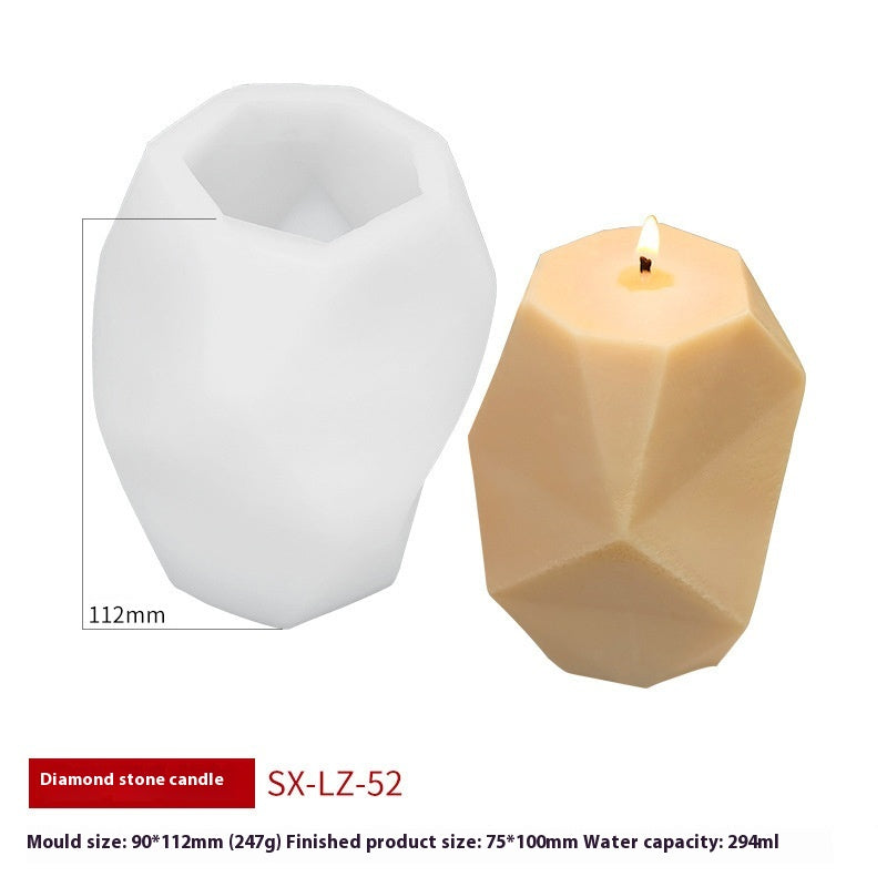 Geometric Stone Aromatherapy Candle Silicone Mold