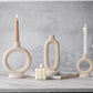 Off-white Unglazed Ceramic Candle Holder Decoration