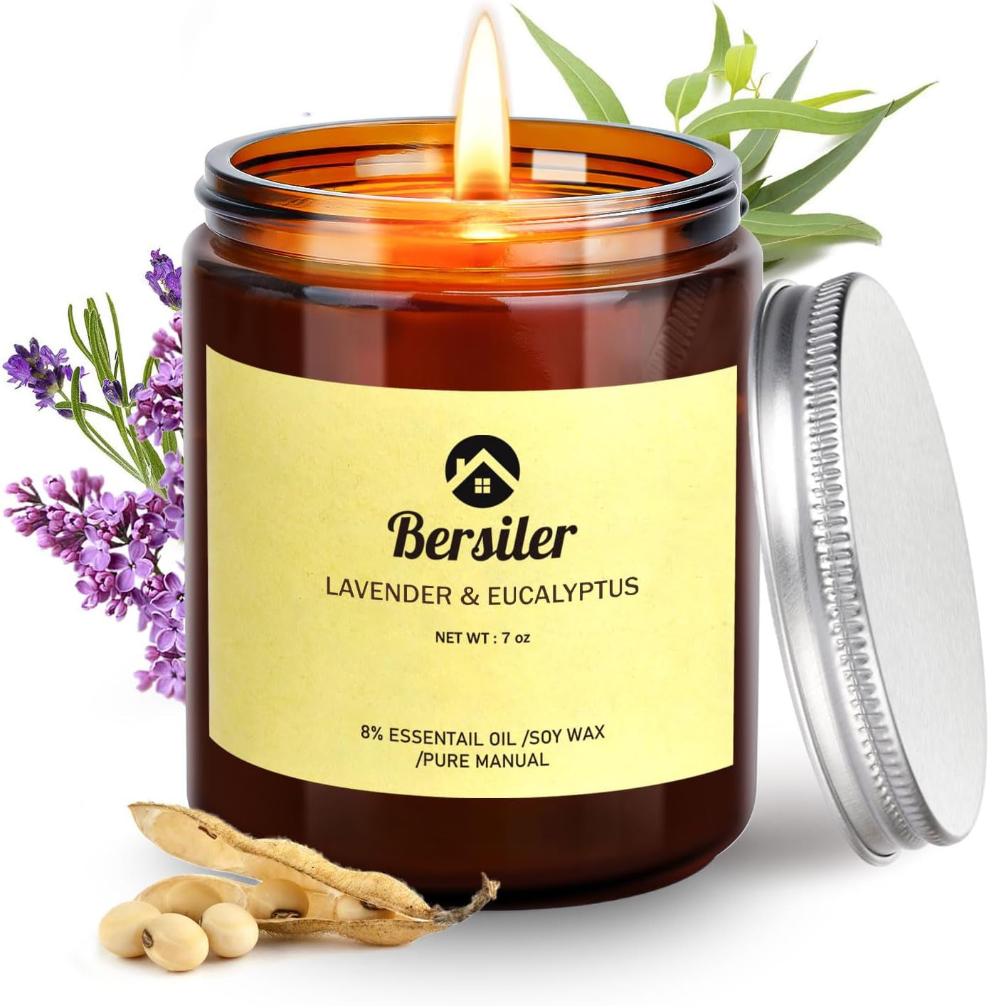 Aromatherapy Candles, Scented Candles, 7OZ Lavender Eucalyptus Candles Stress Re