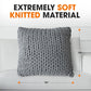 Knit Throw Pillow - Decorative Chunky Knit Pillow for Couch & Bed - Machine Washable - 18" - Gray