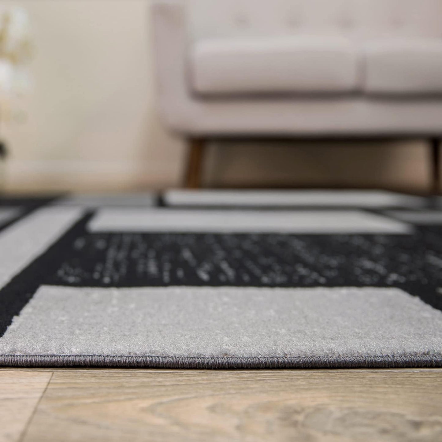 Contemporary Modern Boxes Design Soft Indoor Area Rug 7'10" X 10'2" Gray