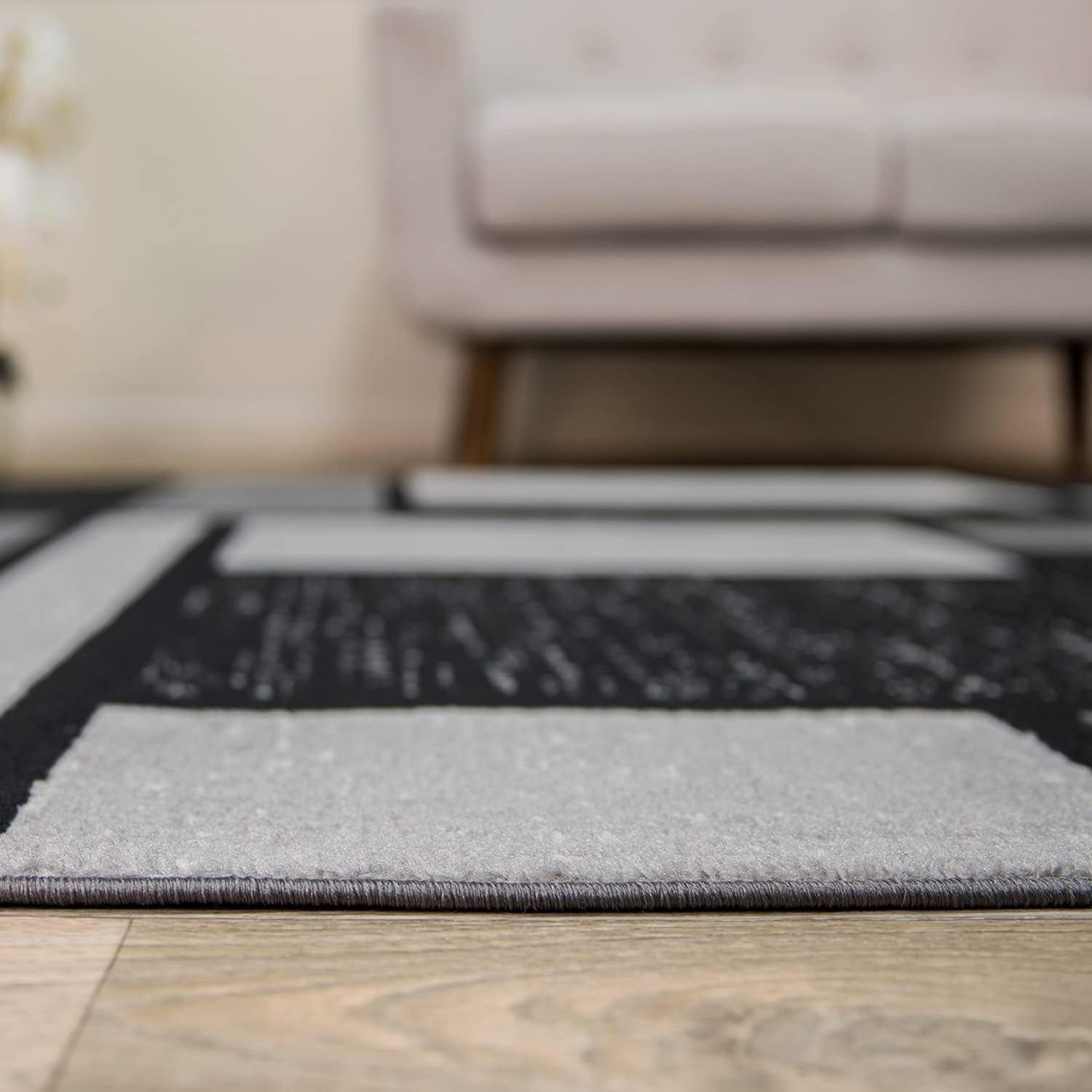 Contemporary Modern Boxes Design Soft Indoor Area Rug 7'10" X 10'2" Gray