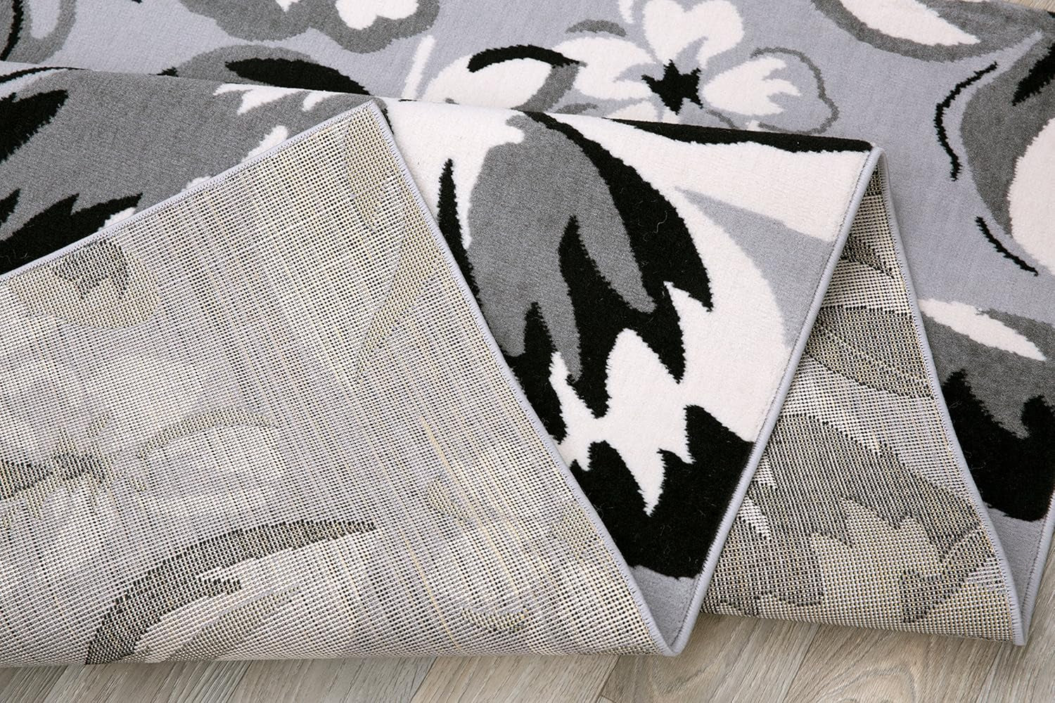 Modern Floral Area Rugs 9' X 12' Gray