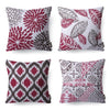 New Living Series Double-Sided Design Decorative Throw Pillow Cover, 18" X 18", Red/Brown, 4 Pack